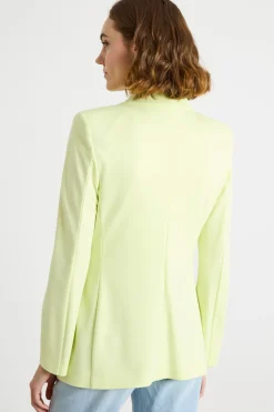 Blazer doppiopetto in jersey - Giallo