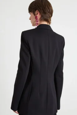 Blazer doppiopetto in jersey - Nero