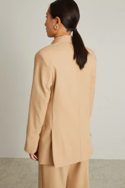 Blazer doppiopetto in levantina - Beige