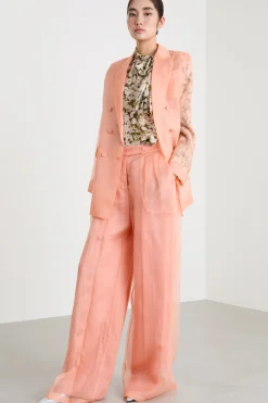 Blazer doppiopetto in organza - Rosa