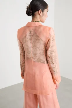 Blazer doppiopetto in organza - Rosa