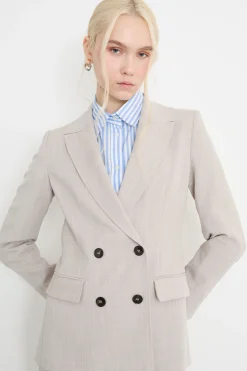 Blazer doppiopetto lungo - Grigio