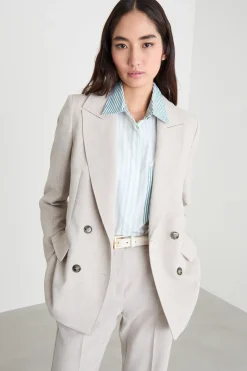Blazer doppiopetto lungo - Grigio Chiaro