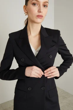 Blazer doppiopetto sfiancato - Nero