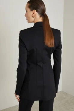 Blazer doppiopetto sfiancato - Nero