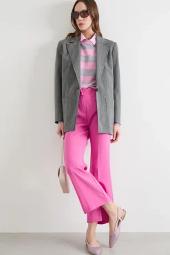 Blazer dritto con tasche applicate - Grigio