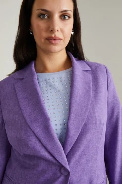 Blazer effetto stuoia - Viola