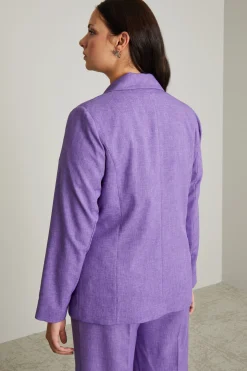 Blazer effetto stuoia - Viola