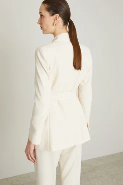 Blazer envers satin opaco - Bianco