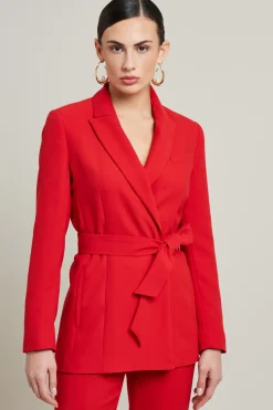 Blazer envers satin opaco - Rosso