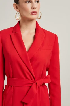 Blazer envers satin opaco - Rosso