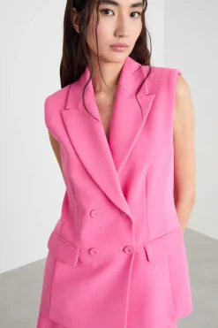 Blazer gilet in cady - Fuxia