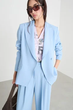 Blazer in cady - Azzurro