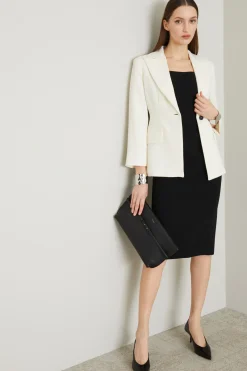 Blazer in crèpe - Bianco