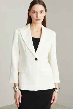Blazer in crèpe - Bianco