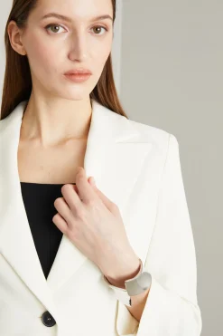 Blazer in crèpe - Bianco