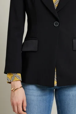 Blazer in crèpe - Nero