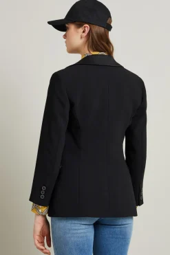 Blazer in crèpe - Nero