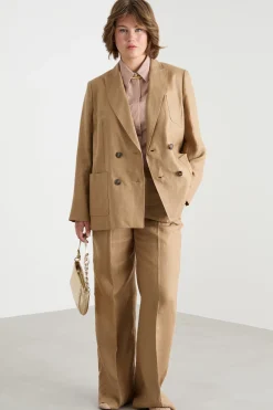 Blazer in drill - Cammello
