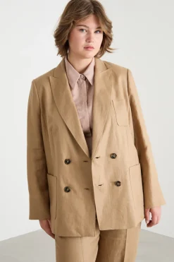 Blazer in drill - Cammello