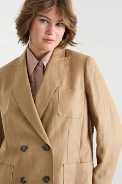 Blazer in drill - Cammello