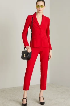 Blazer in enver satin - Rosso