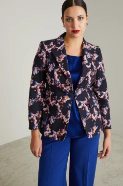 Blazer in faille a fantasia - Blu Notte