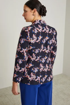 Blazer in faille a fantasia - Blu Notte