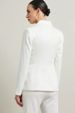 Blazer in faille di cotone - Bianco