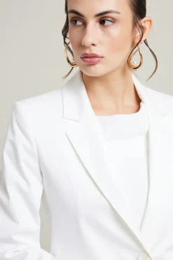 Blazer in gabardina - Bianco