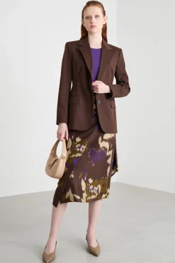 Blazer in gabardina - Marrone