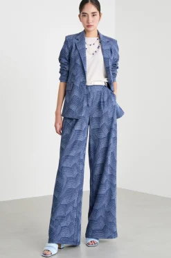Blazer in jacquard - Blu
