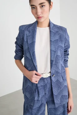 Blazer in jacquard - Blu