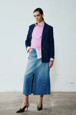 Blazer in jeans - Blu