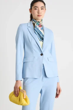 Blazer in jersey - Azzurro
