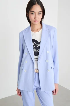 Blazer in jersey - Azzurro