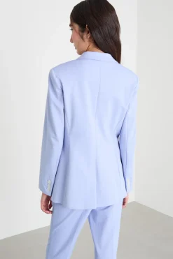 Blazer in jersey - Azzurro
