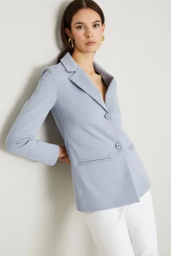 Blazer in jersey brillante - Azzurro
