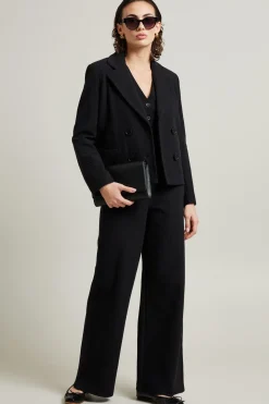 Blazer in jersey diagonale - Nero