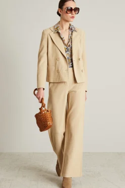 Blazer in jersey diagonale - Sabbia