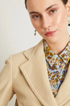 Blazer in jersey diagonale - Sabbia