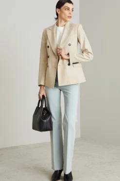 Blazer in jersey di cashmere - Beige Chiaro