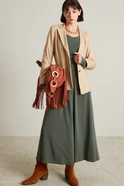 Blazer in jersey di cotone - Beige Bianco