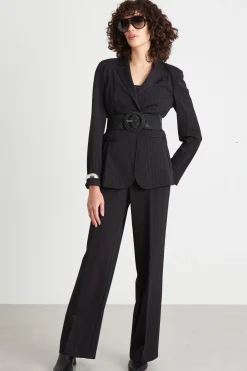 Blazer in jersey gessato - Nero