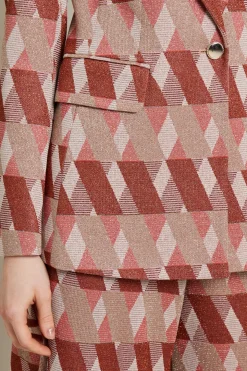 Blazer in jersey jacquard - Ruggine