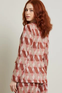 Blazer in jersey jacquard - Ruggine