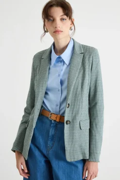 Blazer in jersey jacquard stretch - Verde