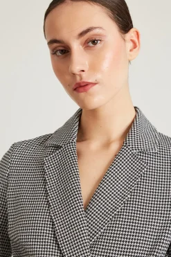 Blazer in jersey pied de poule - Nero