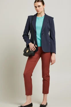 Blazer in jersey piquet - Blu