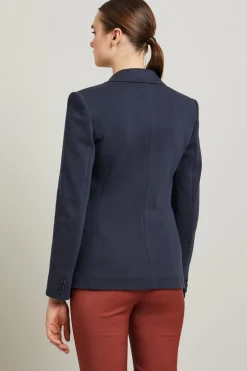 Blazer in jersey piquet - Blu